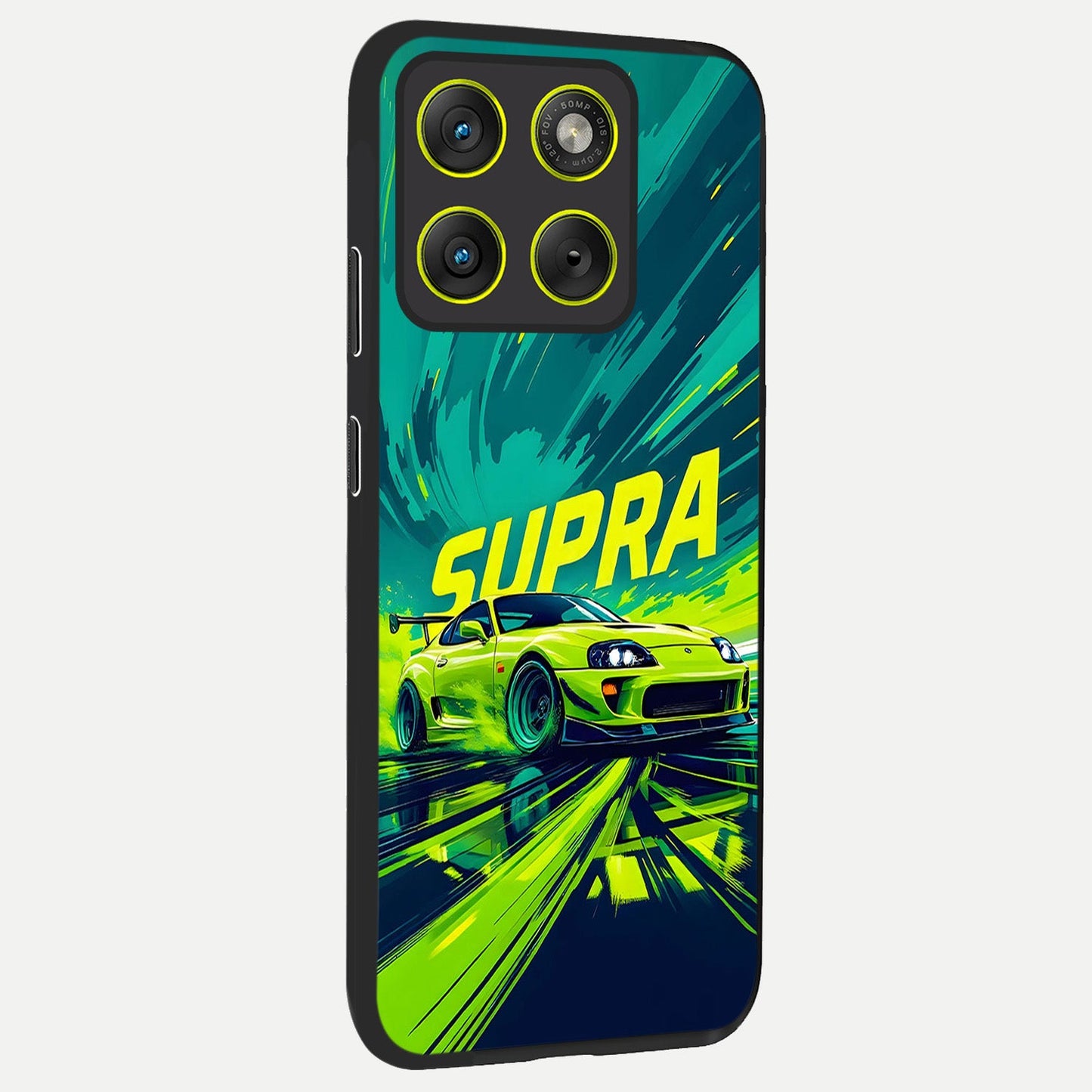  Electric Supra Thunder back cover For Moto Edge 70 slim fit glass case with vibrant aesthetic design