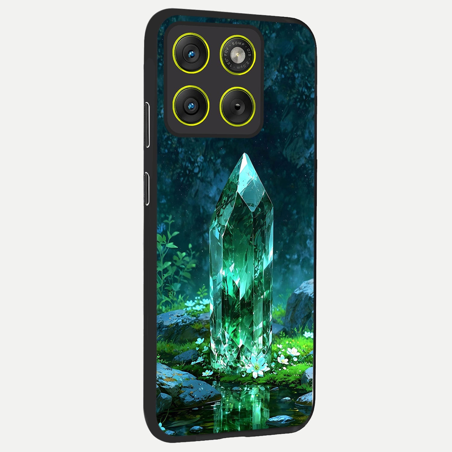  Emerald Light Crystal back cover For Moto Edge 70 slim fit glass case with vibrant aesthetic design