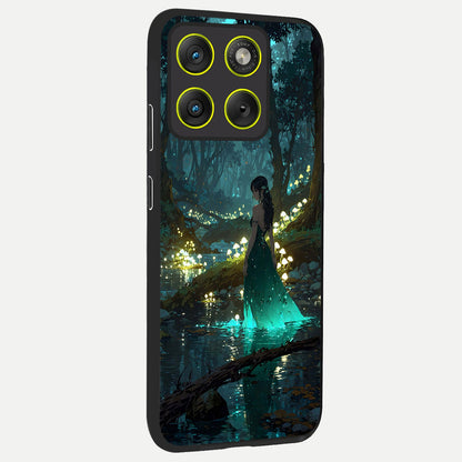  Enchanted Forest Glow back cover For Moto Edge 70 slim fit glass case with vibrant aesthetic design