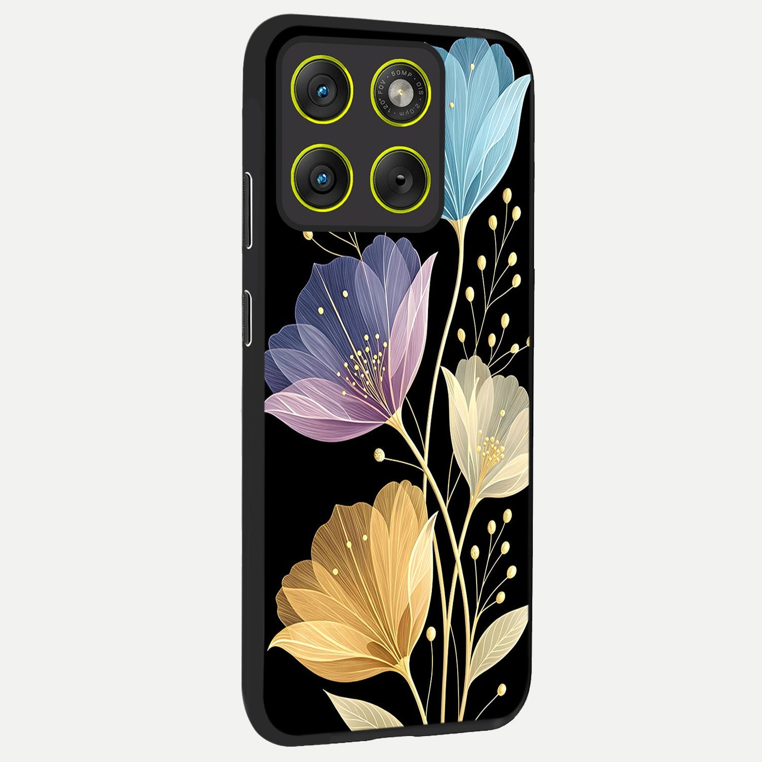  Flower Bloom Glow back cover For Moto Edge 70 slim fit glass case with vibrant aesthetic design