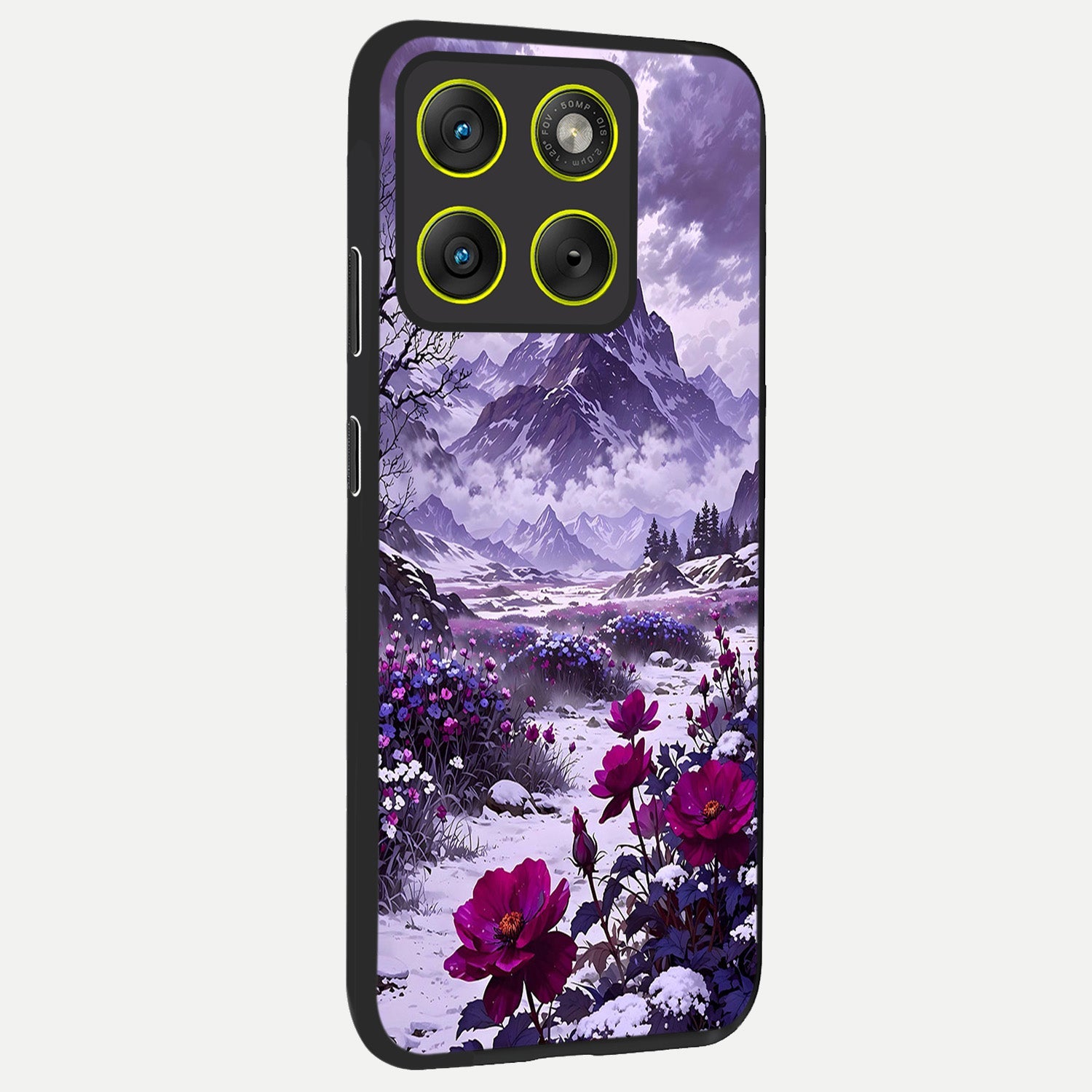  Flower Mountain View back cover For Moto Edge 70 slim fit glass case with vibrant aesthetic design