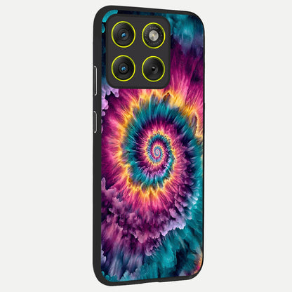  Galactic Spiral Burst back cover For Moto Edge 70 slim fit glass case with vibrant aesthetic design