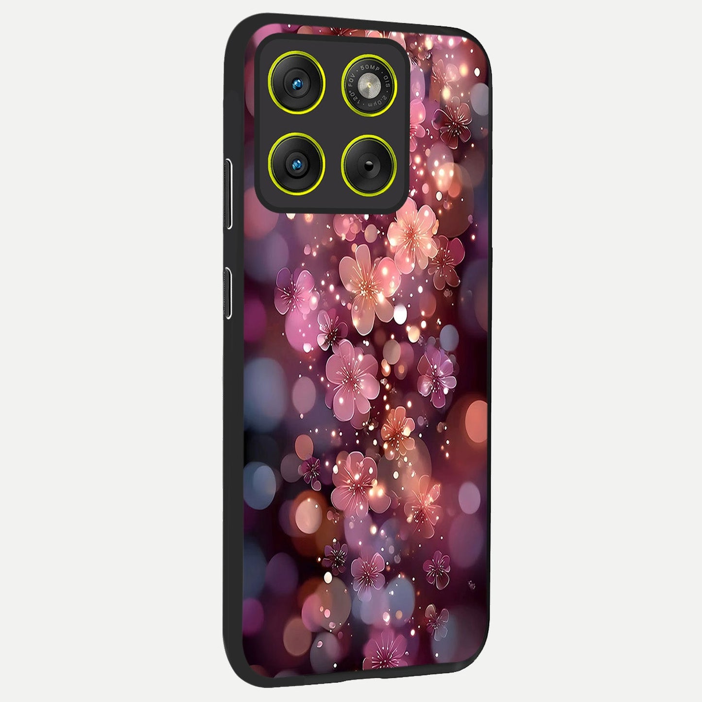  Glowing Petal Bliss back cover For Moto Edge 70 slim fit glass case with vibrant aesthetic design