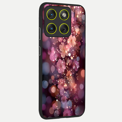  Glowing Petal Bliss back cover For Moto Edge 70 slim fit glass case with vibrant aesthetic design