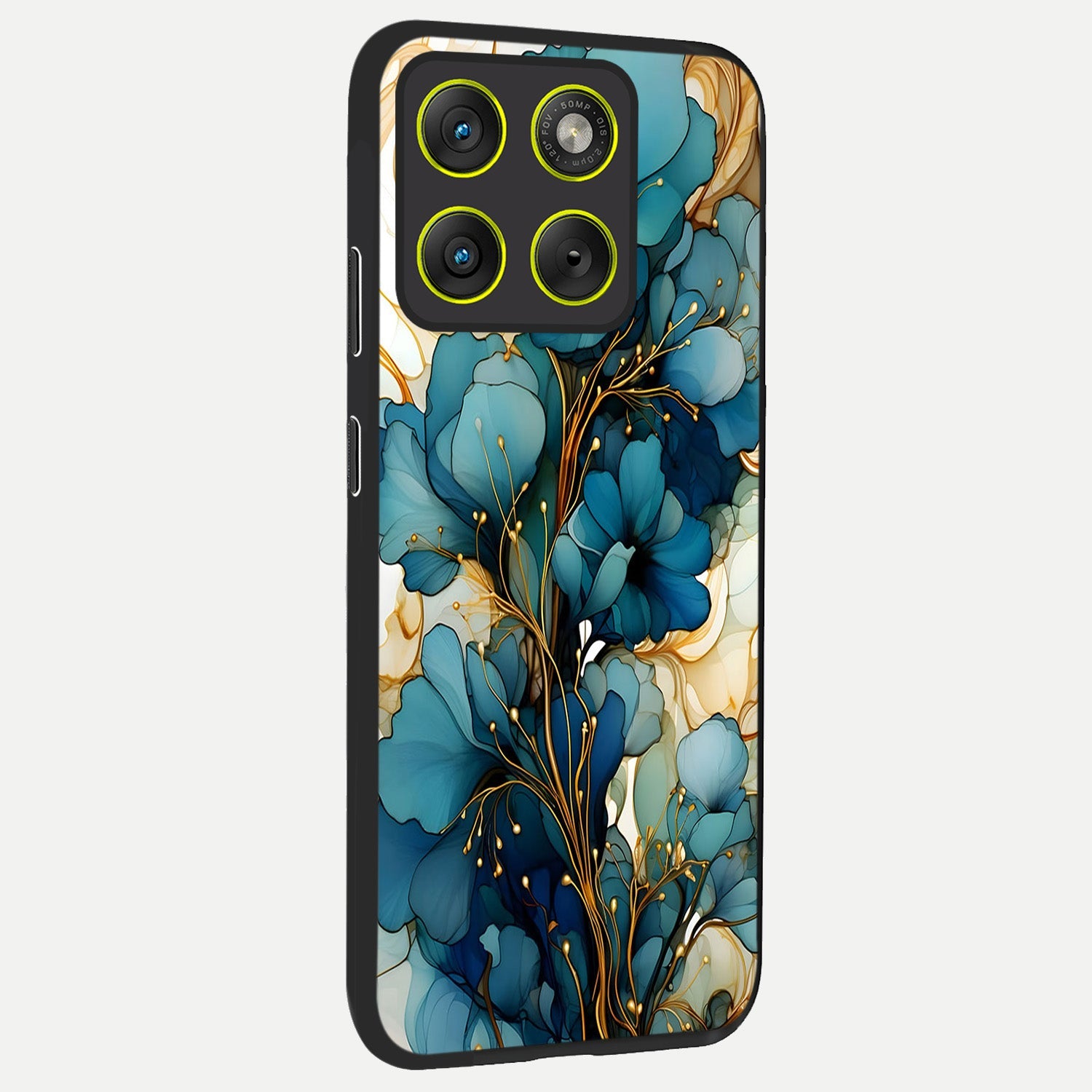  Golden Bloom Symphony back cover For Moto Edge 70 slim fit glass case with vibrant aesthetic design