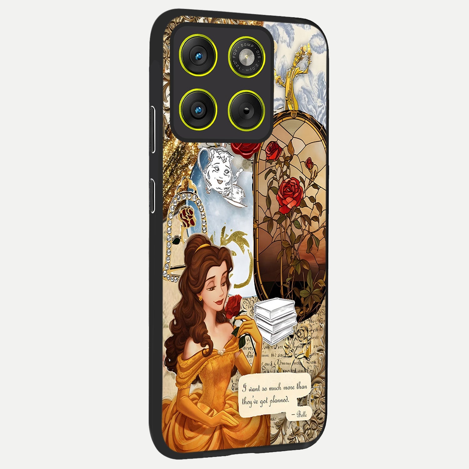  Golden Dream Belle back cover For Moto Edge 70 slim fit glass case with vibrant aesthetic design