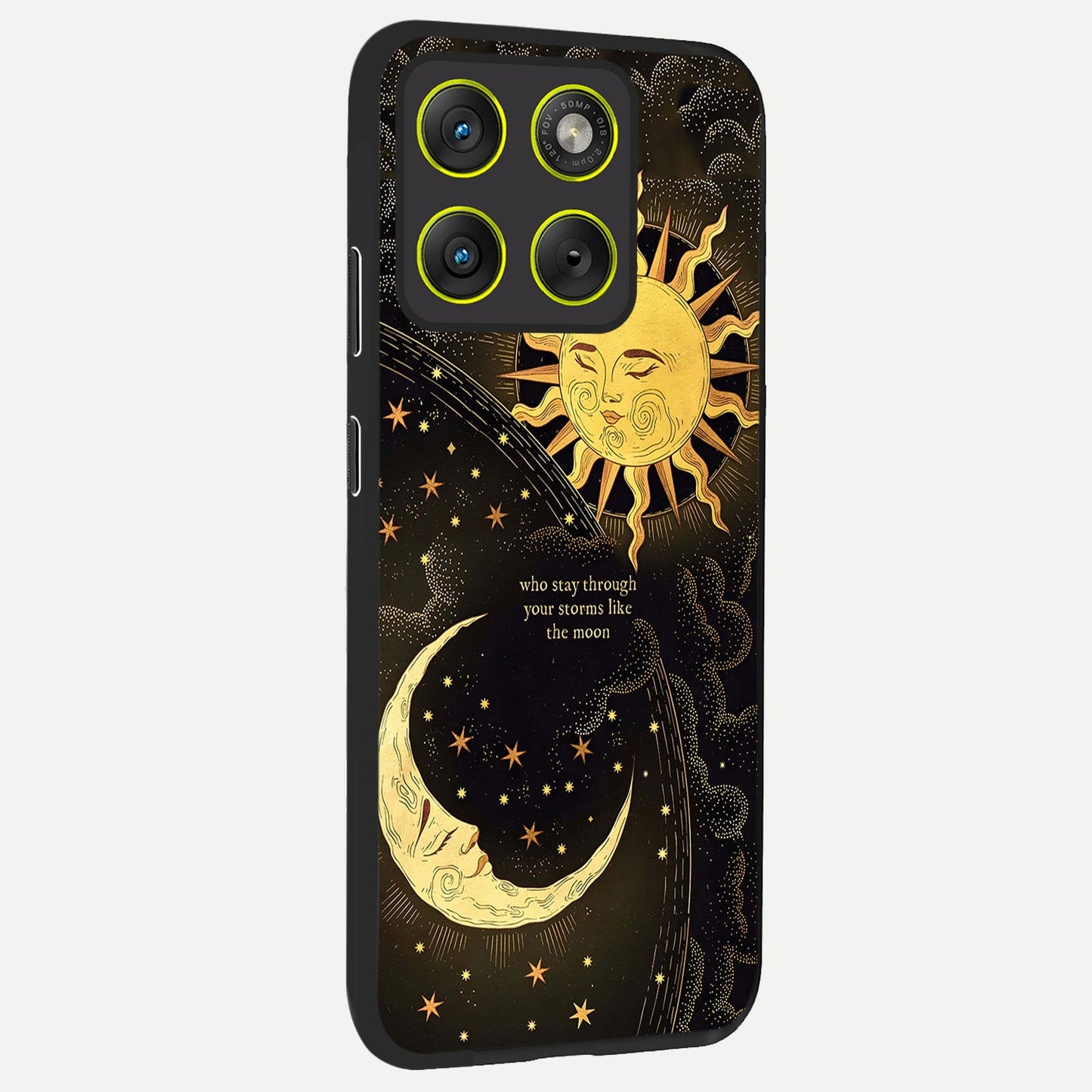  Golden Lunar Love back cover For Moto Edge 70 slim fit glass case with vibrant aesthetic design