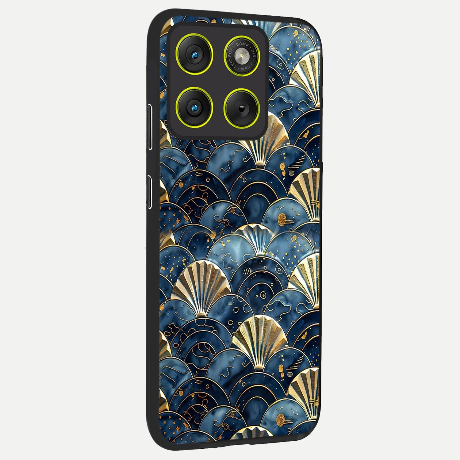  Golden Wave Luxe back cover For Moto Edge 70 slim fit glass case with vibrant aesthetic design