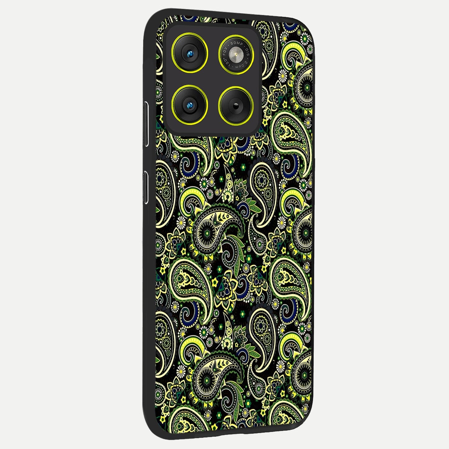  Green Lemon back cover For Moto Edge 70 slim fit glass case with vibrant aesthetic design