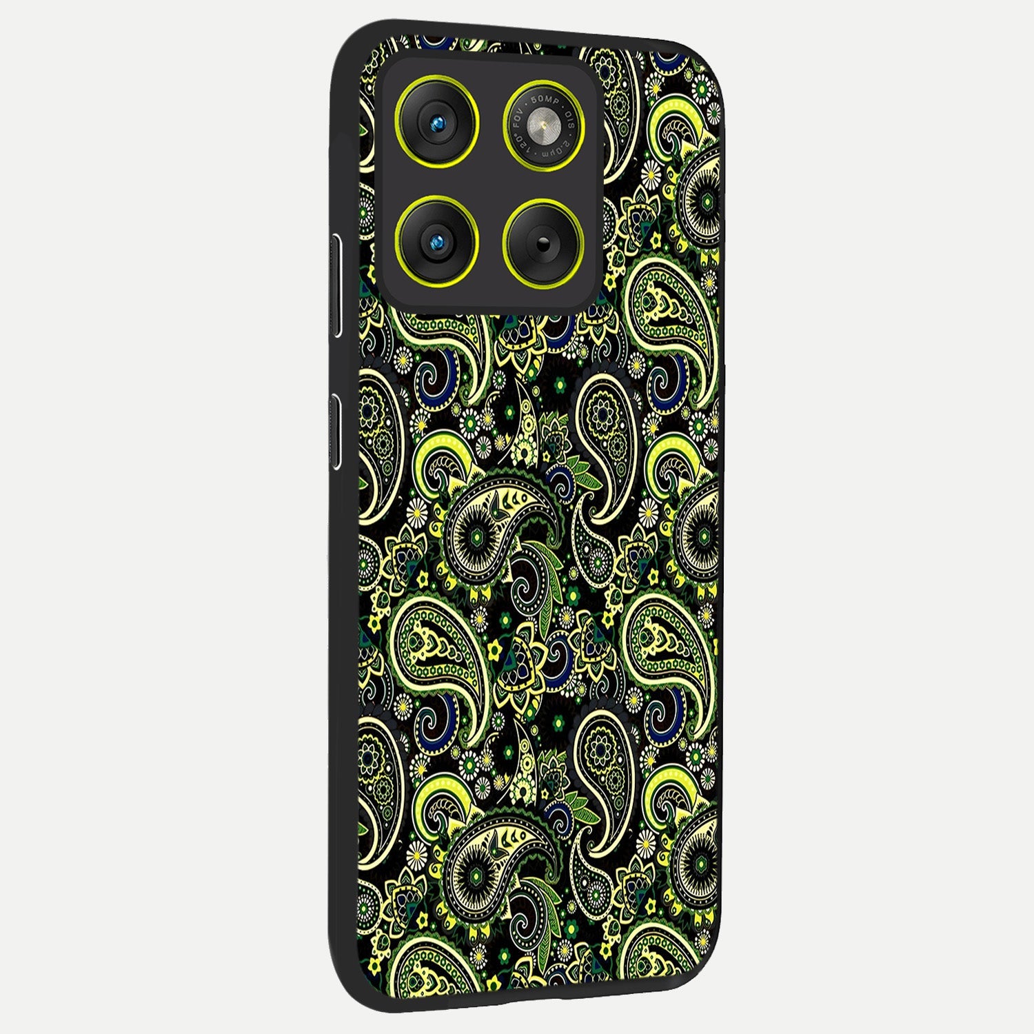  Green Lemon back cover For Moto Edge 70 slim fit glass case with vibrant aesthetic design