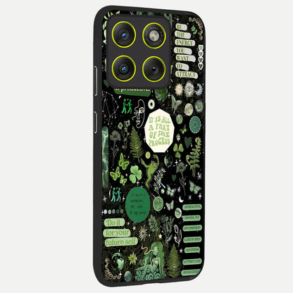  Green Mandala Pattern back cover For Moto Edge 70 slim fit glass case with vibrant aesthetic design