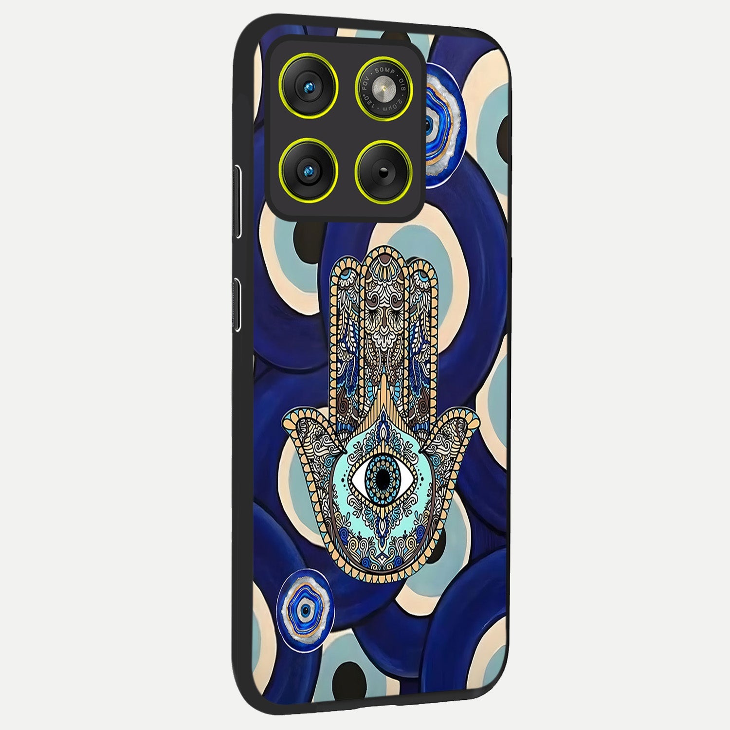  Hamsa Divine Guard back cover For Moto Edge 70 slim fit glass case with vibrant aesthetic design
