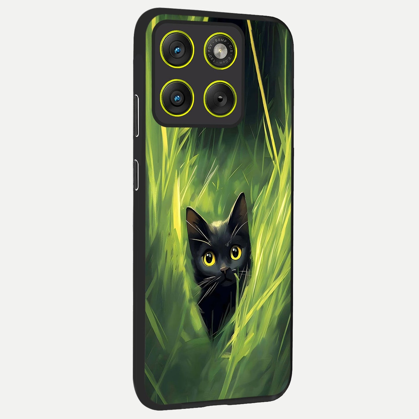  Hidden Cat Whisper back cover For Moto Edge 70 slim fit glass case with vibrant aesthetic design