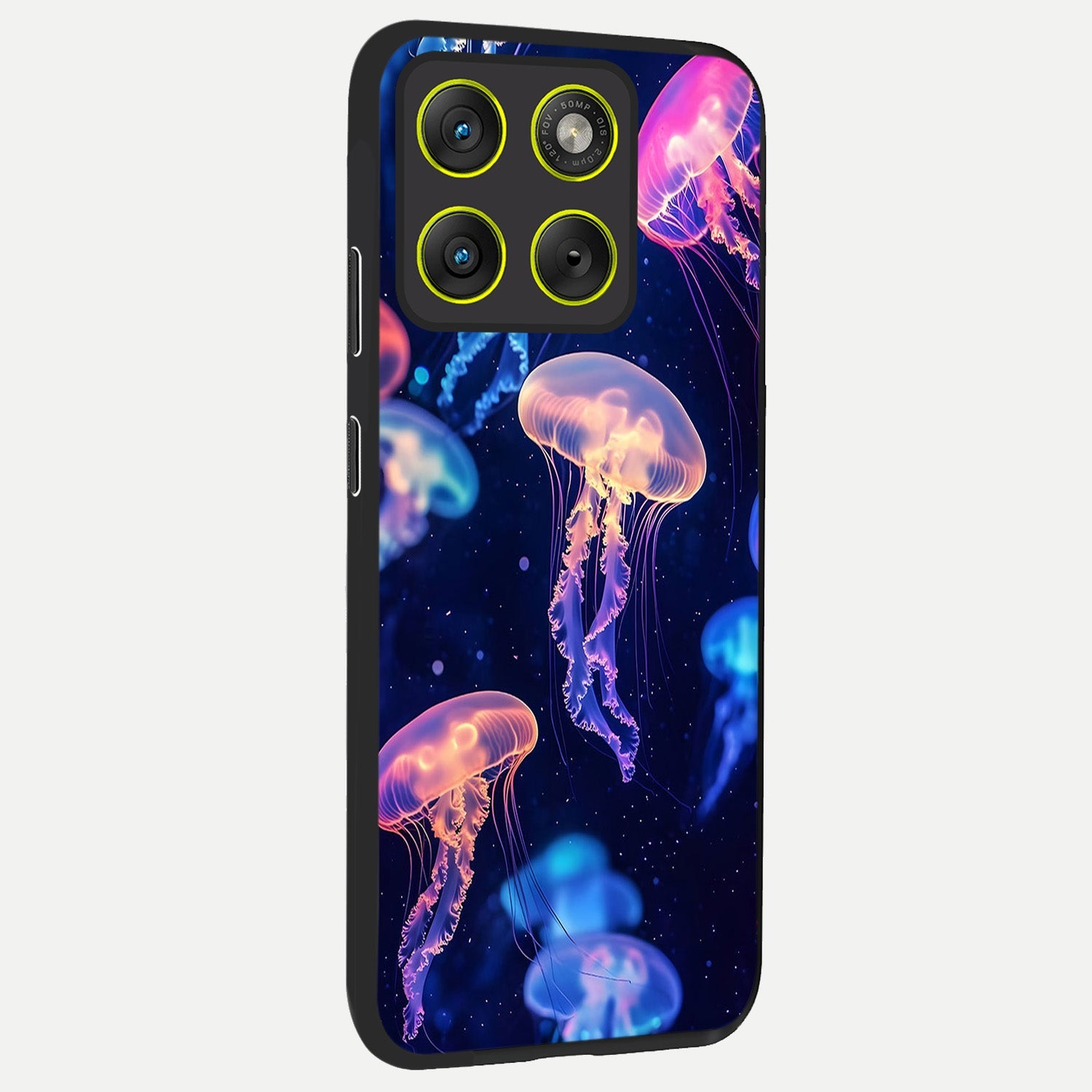  Jellyfish Pattern back cover For Moto Edge 70 slim fit glass case with vibrant aesthetic design