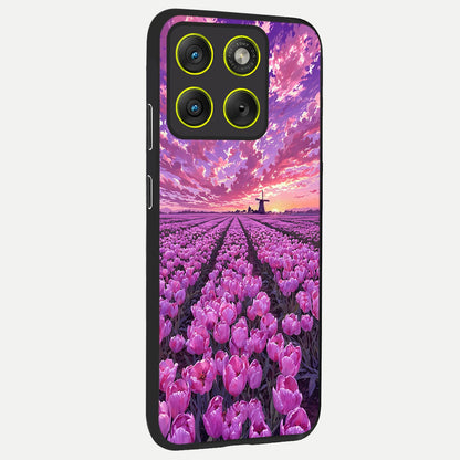  Lavender Dream Skies back cover For Moto Edge 70 slim fit glass case with vibrant aesthetic design