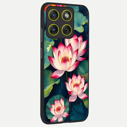  Lotus Dream Serenity back cover For Moto Edge 70 slim fit glass case with vibrant aesthetic design