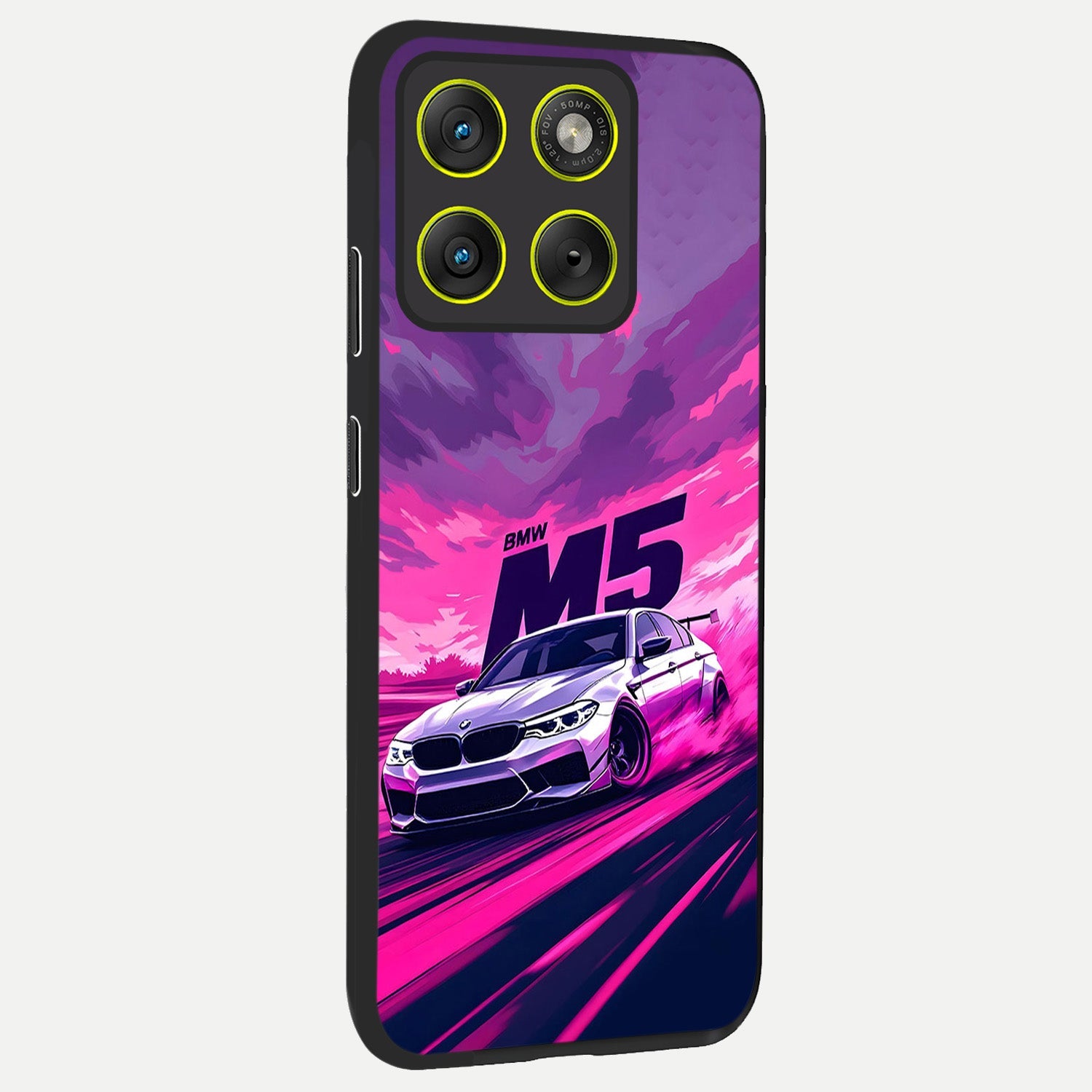  MS Neon Car back cover For Moto Edge 70 slim fit glass case with vibrant aesthetic design