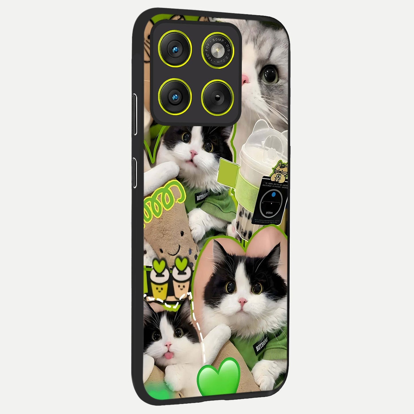  Matcha Cats Mood back cover For Moto Edge 70 slim fit glass case with vibrant aesthetic design