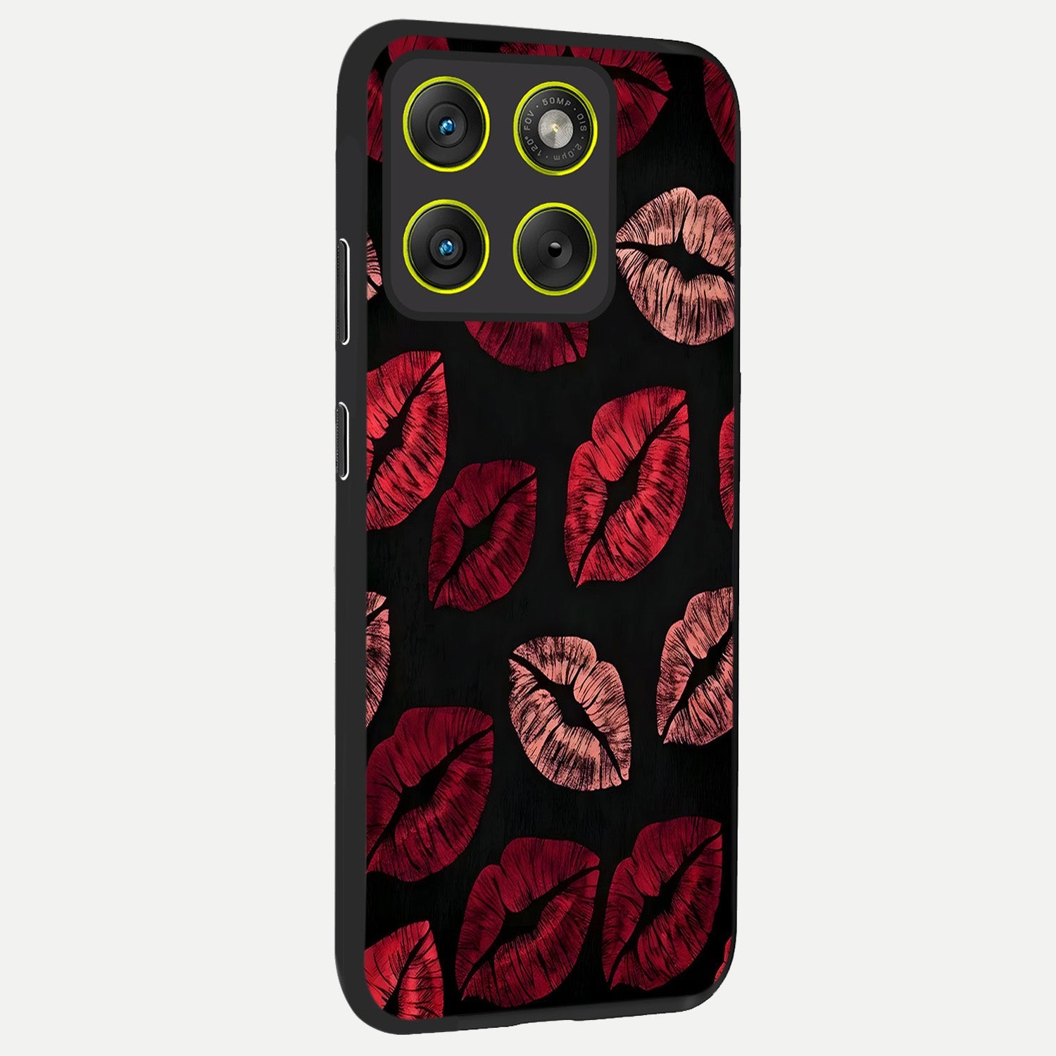  Midnight Kiss Love back cover For Moto Edge 70 slim fit glass case with vibrant aesthetic design