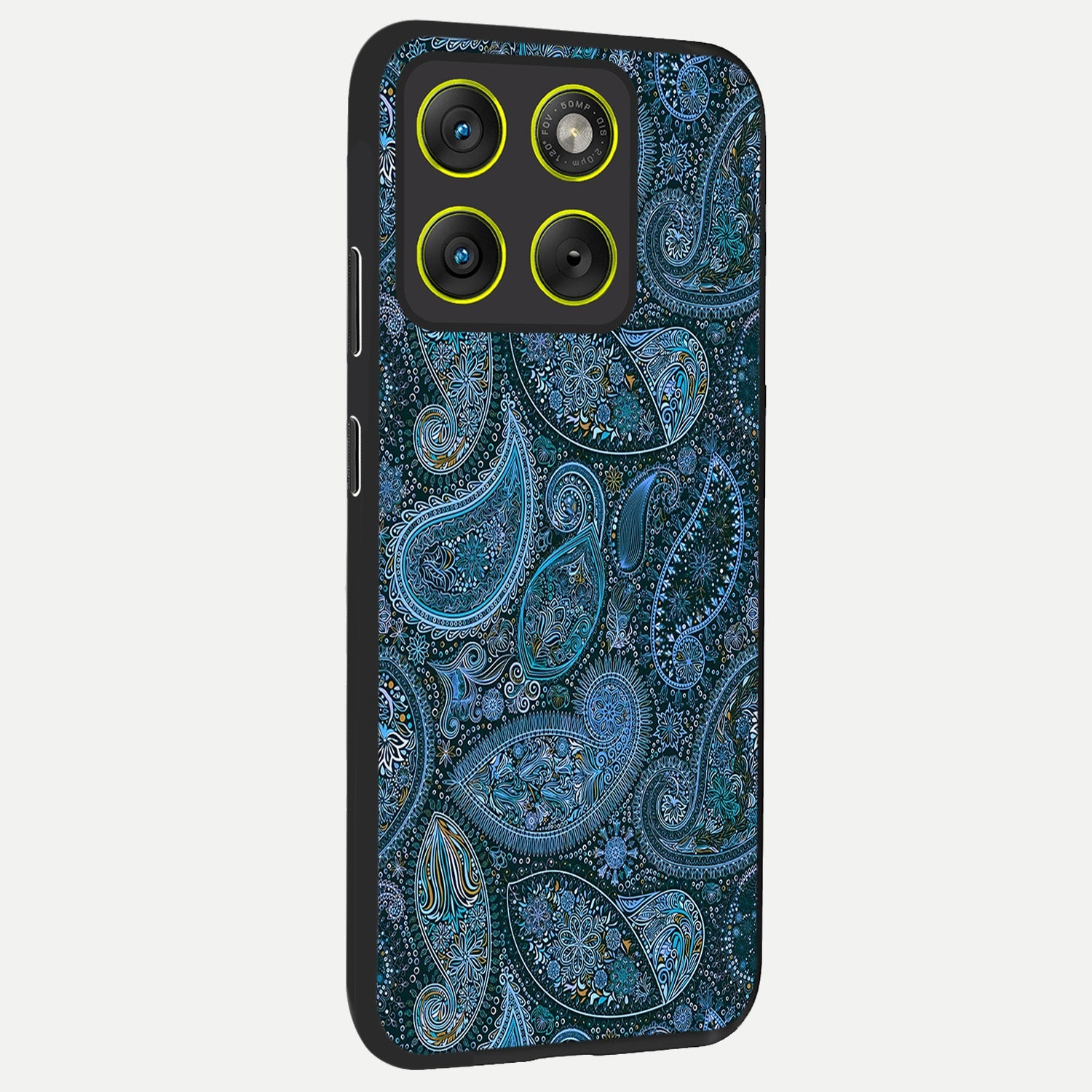  Midnight Paisley Glow back cover For Moto Edge 70 slim fit glass case with vibrant aesthetic design