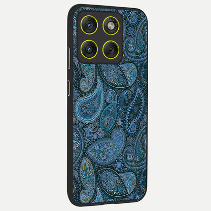  Midnight Paisley Glow back cover For Moto Edge 70 slim fit glass case with vibrant aesthetic design