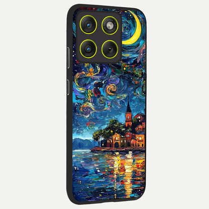  Moonlight Harbor Glow back cover For Moto Edge 70 slim fit glass case with vibrant aesthetic design