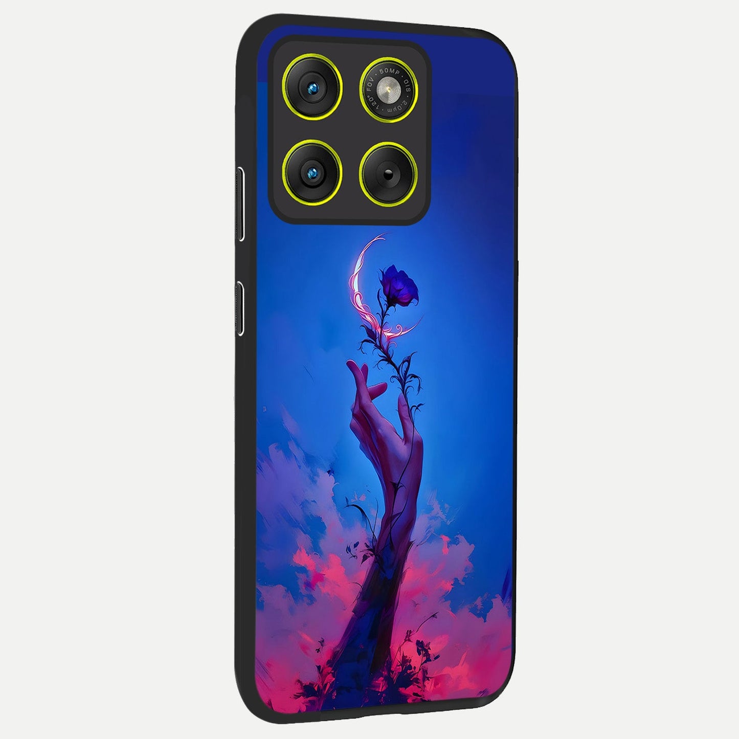 Mystic Hand back cover For Moto Edge 70 slim fit glass case with vibrant aesthetic design