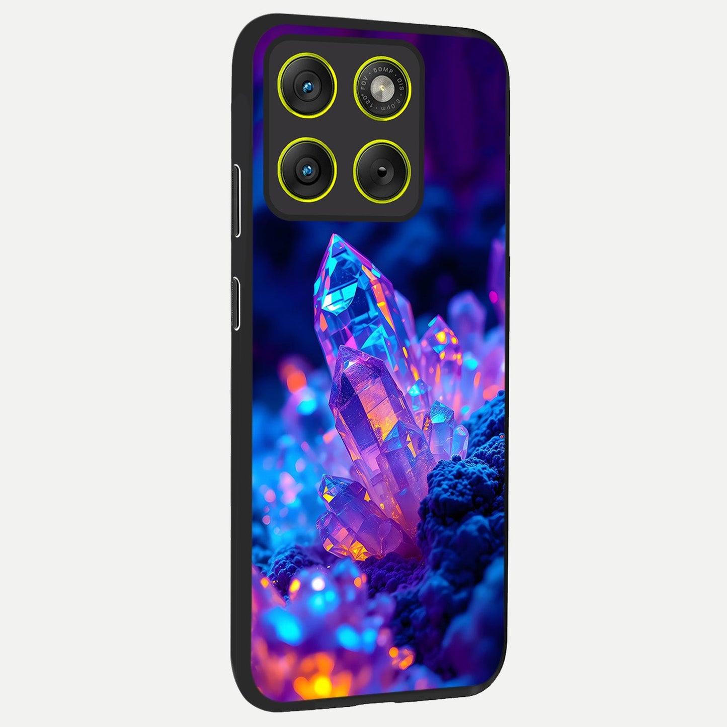  Neon Aura Shards back cover For Moto Edge 70 slim fit glass case with vibrant aesthetic design