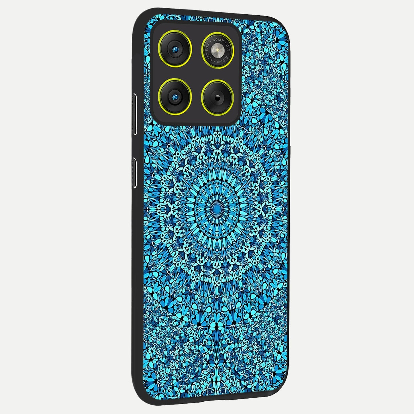  Ocean Bloom Mandala back cover For Moto Edge 70 slim fit glass case with vibrant aesthetic design