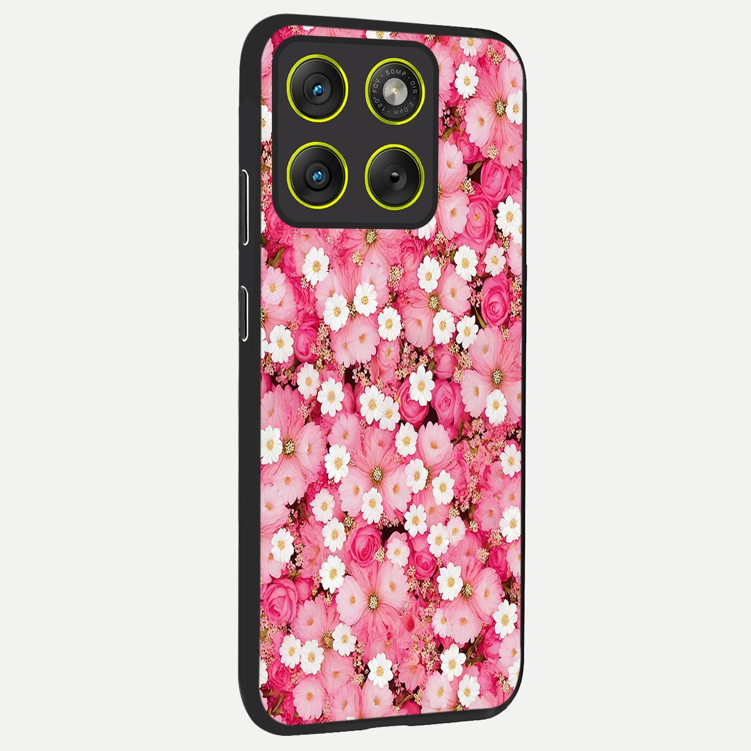  Pink Daisy Bliss back cover For Moto Edge 70 slim fit glass case with vibrant aesthetic design
