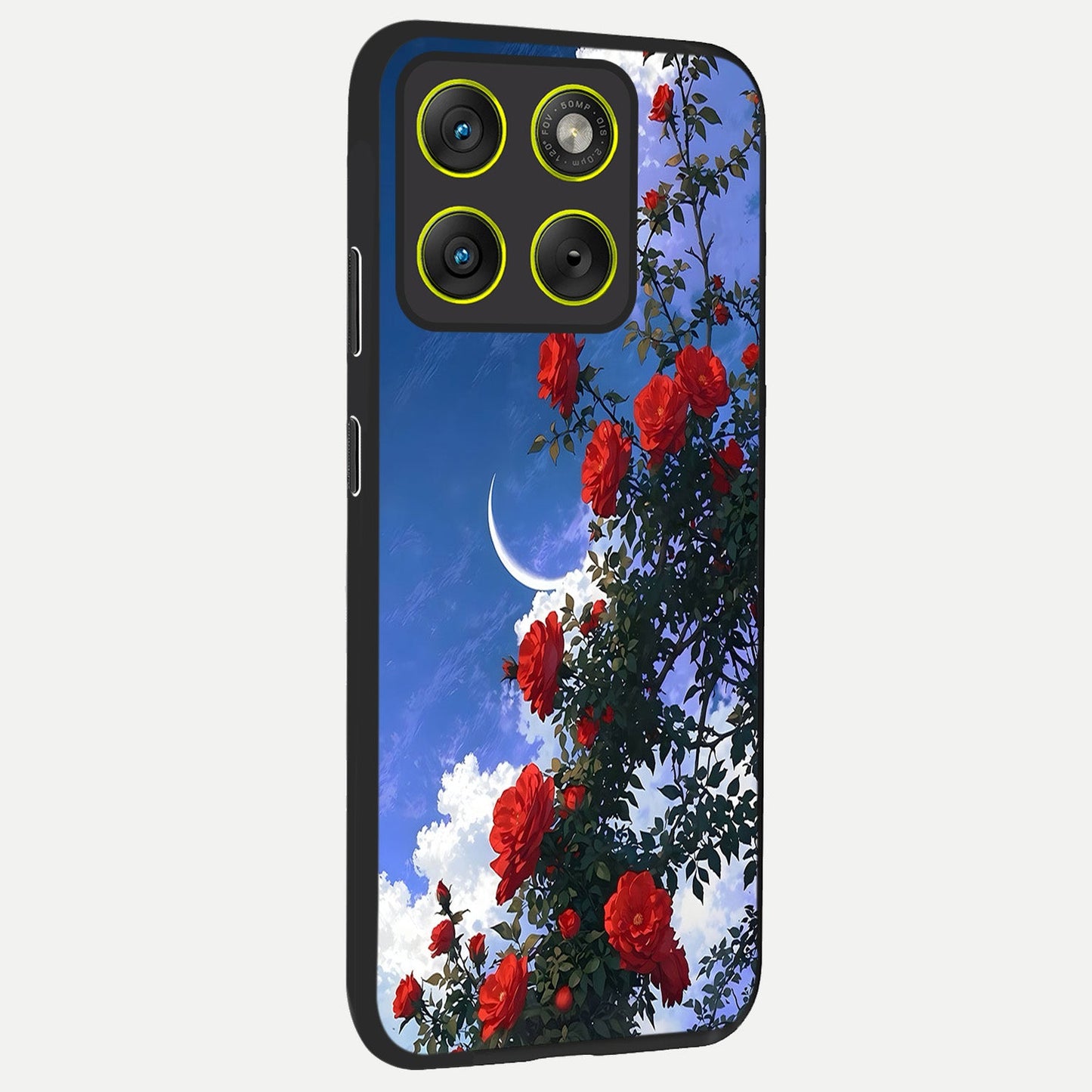  Rose Drift Flowers back cover For Moto Edge 70 slim fit glass case with vibrant aesthetic design