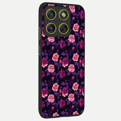  Rose Garden Twilight back cover For Moto Edge 70 slim fit glass case with vibrant aesthetic design