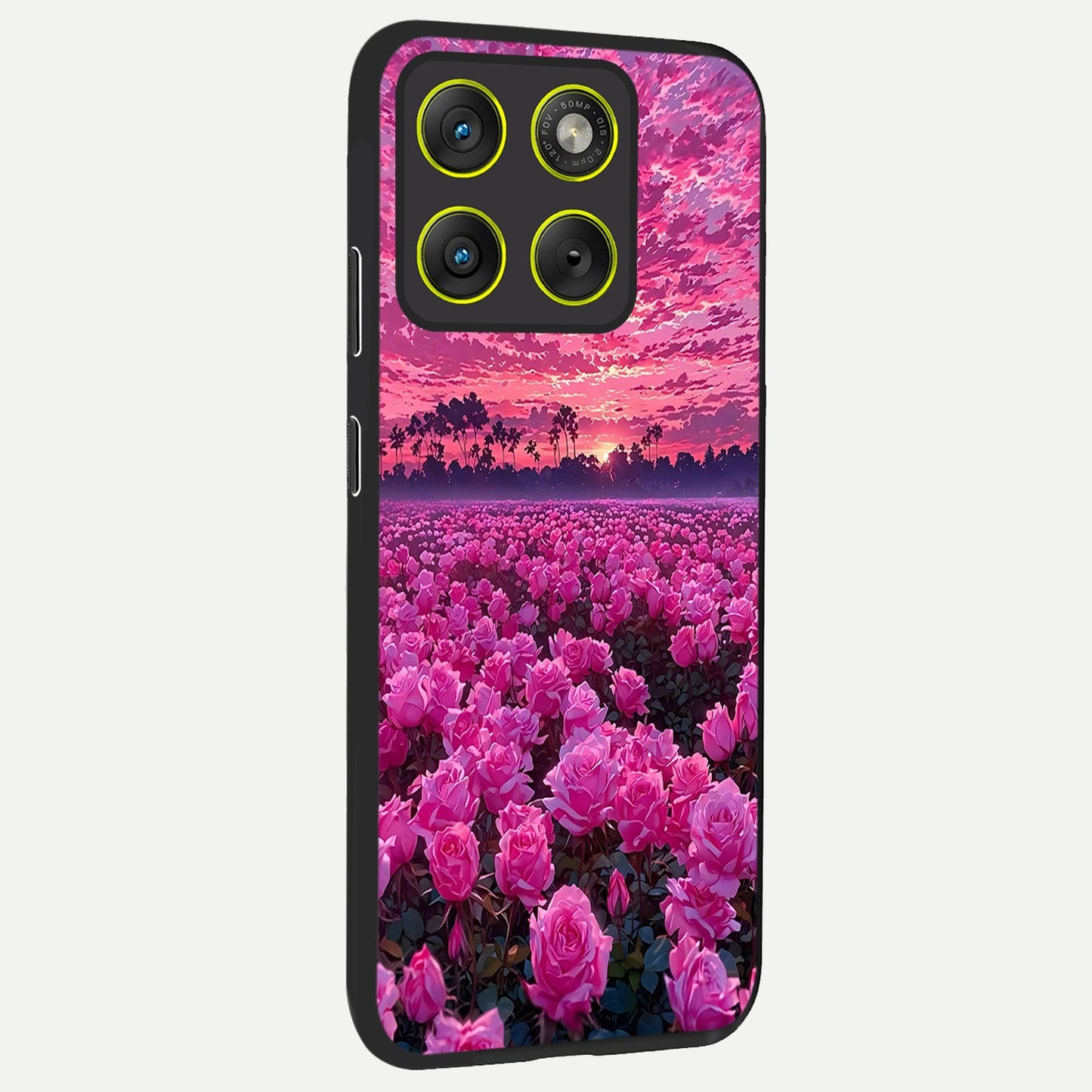  Rose Sunset Valley back cover For Moto Edge 70 slim fit glass case with vibrant aesthetic design