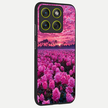  Rose Sunset Valley back cover For Moto Edge 70 slim fit glass case with vibrant aesthetic design