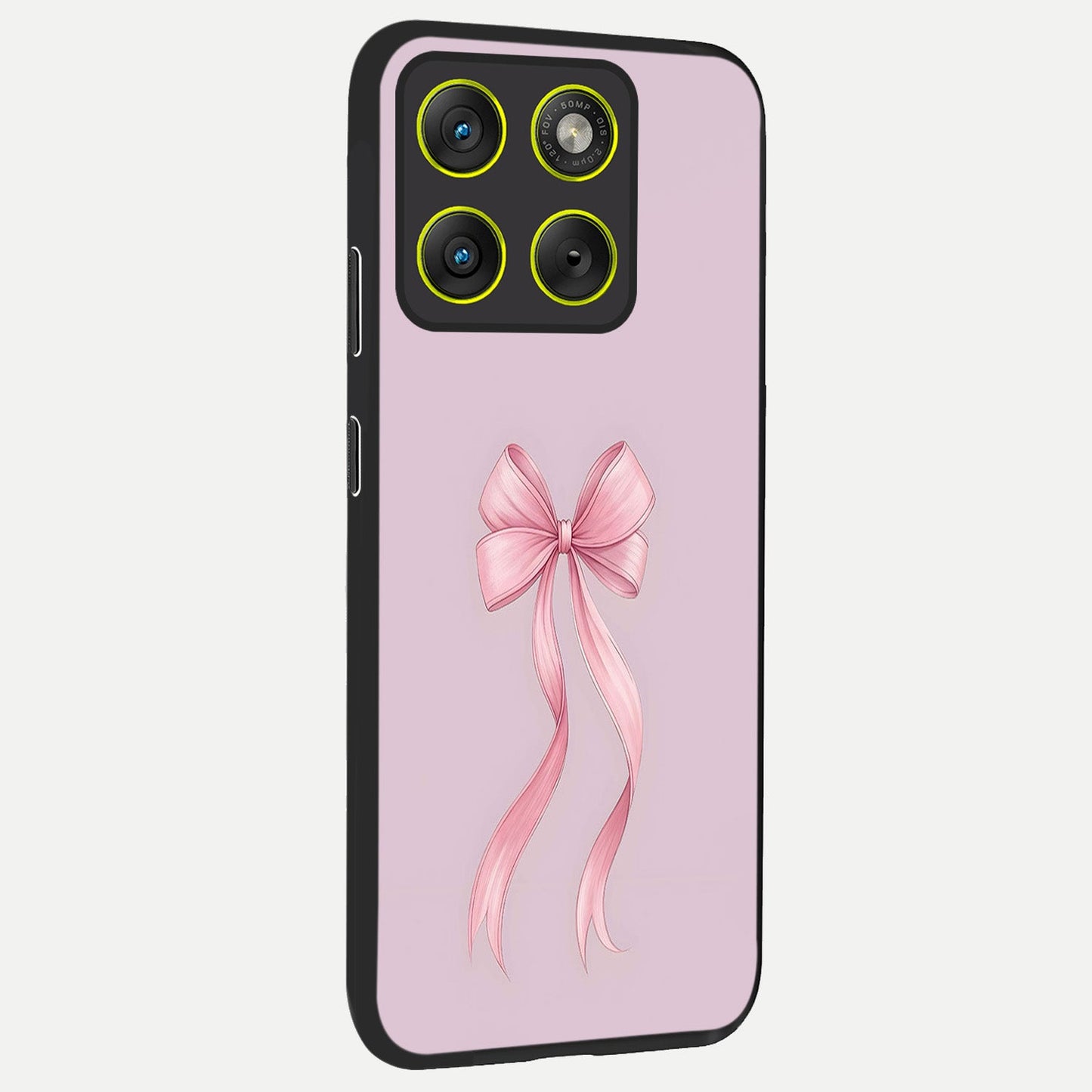  Soft Blush Bow back cover For Moto Edge 70 slim fit glass case with vibrant aesthetic design