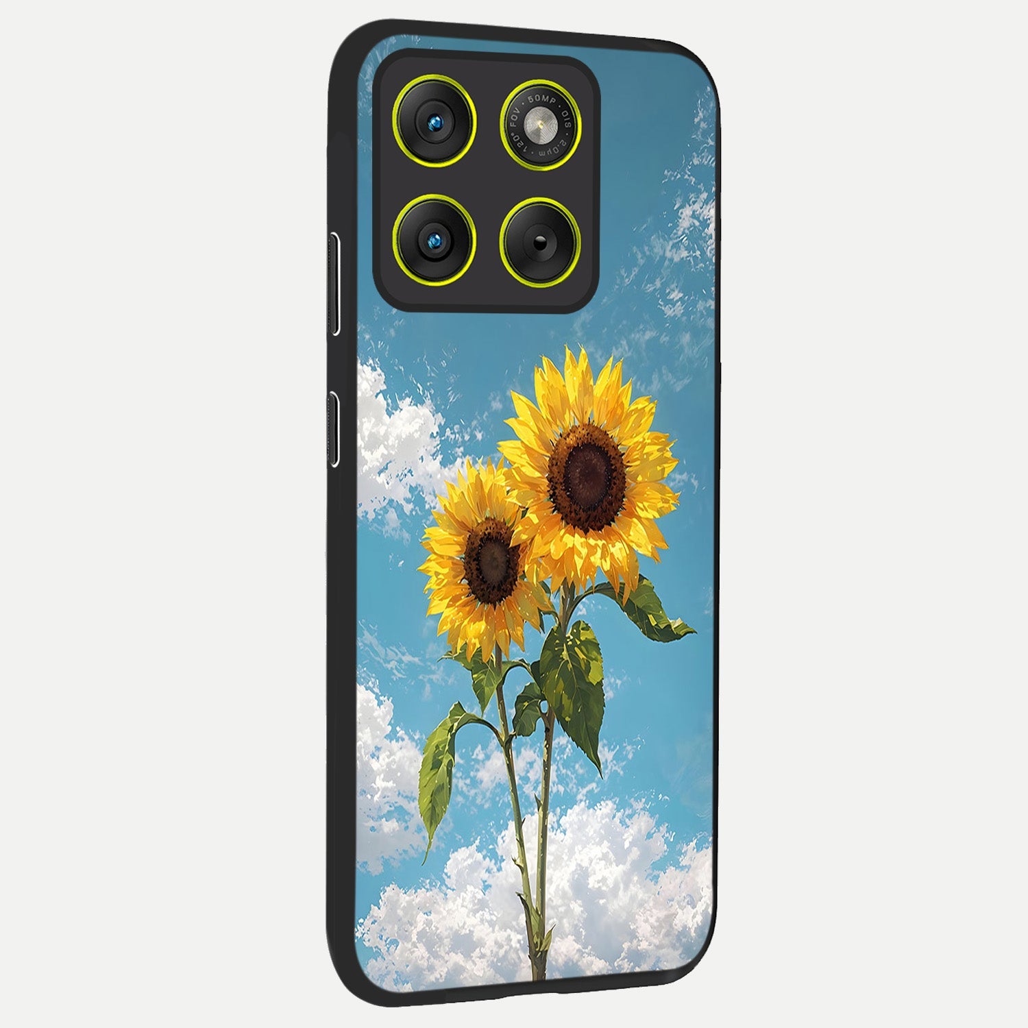  Sunlit Daisy Glow back cover For Moto Edge 70 slim fit glass case with vibrant aesthetic design