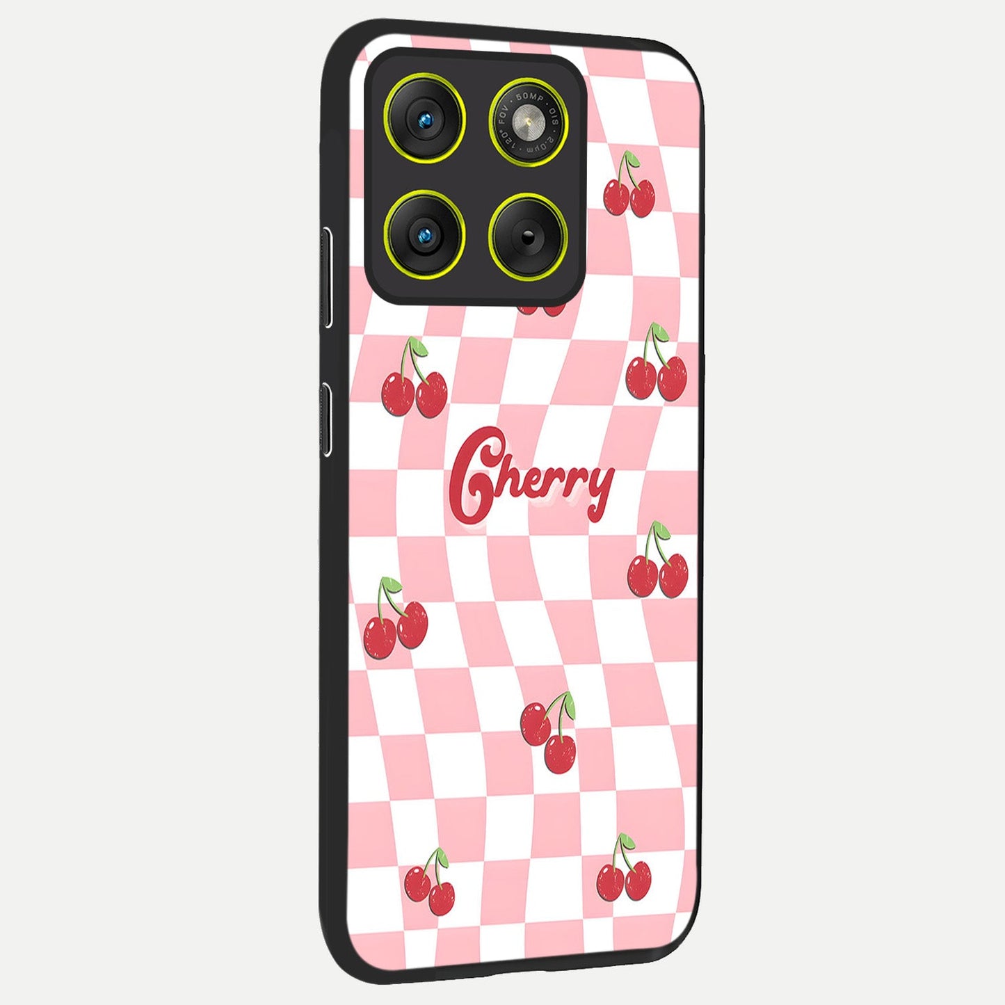  Sweet Cherry Vibes back cover For Moto Edge 70 slim fit glass case with vibrant aesthetic design