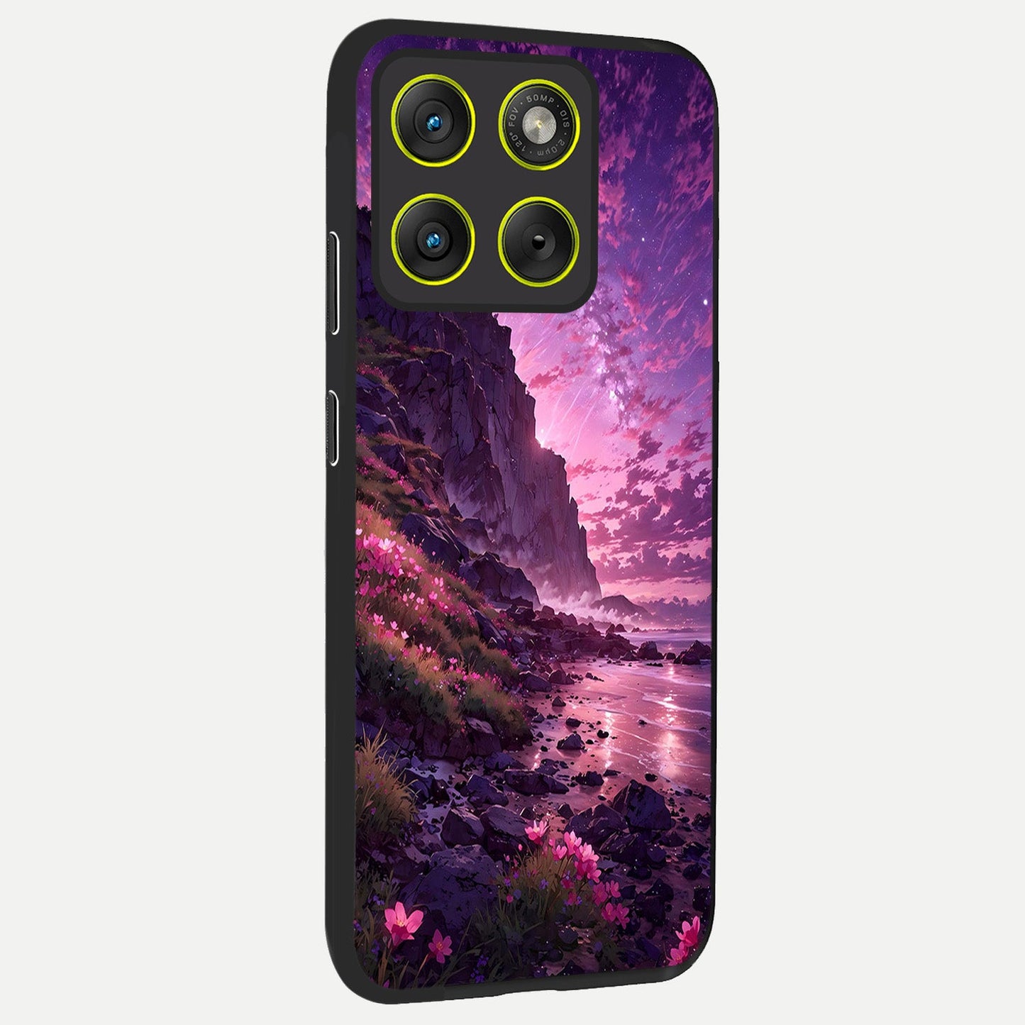  Twilight Blossom Coast back cover For Moto Edge 70 slim fit glass case with vibrant aesthetic design