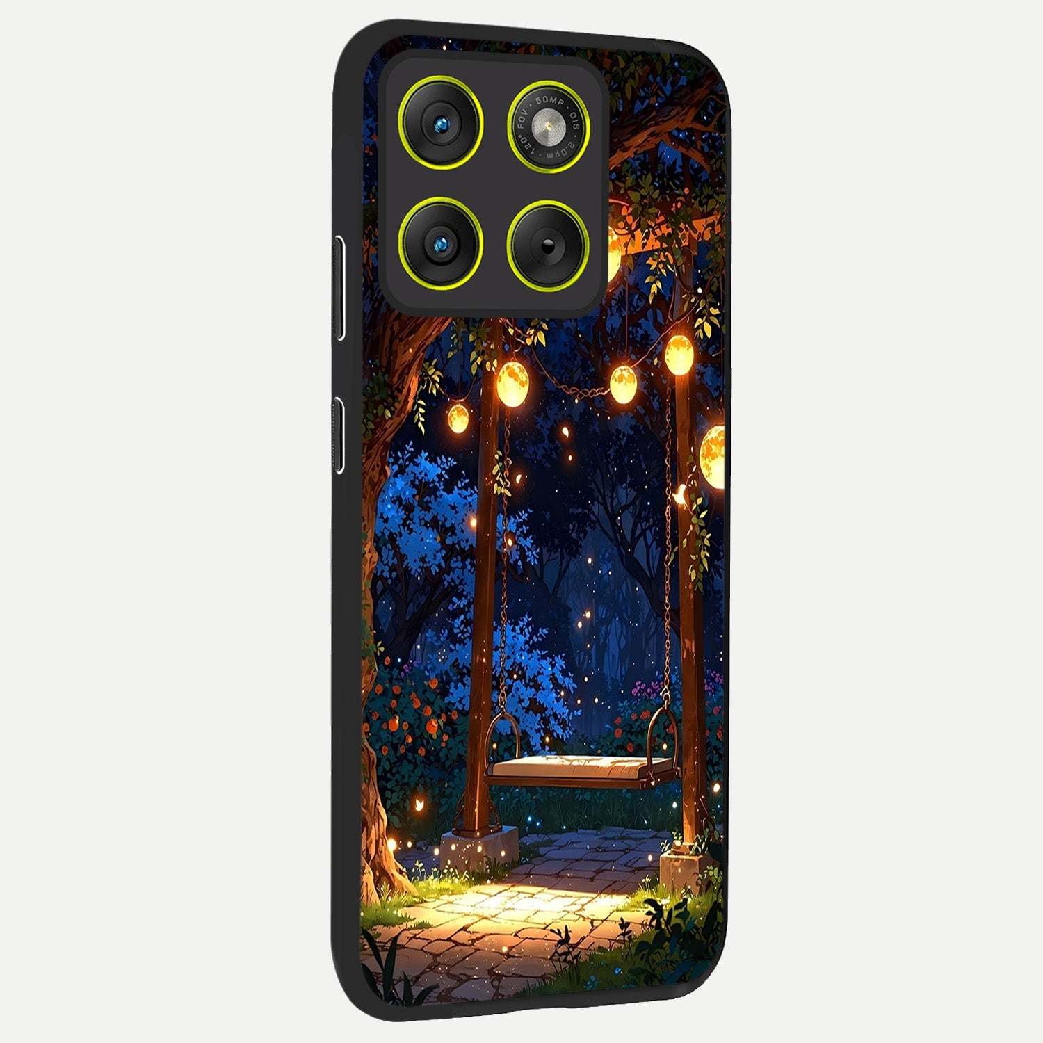  Twilight Garden Swing back cover For Moto Edge 70 slim fit glass case with vibrant aesthetic design
