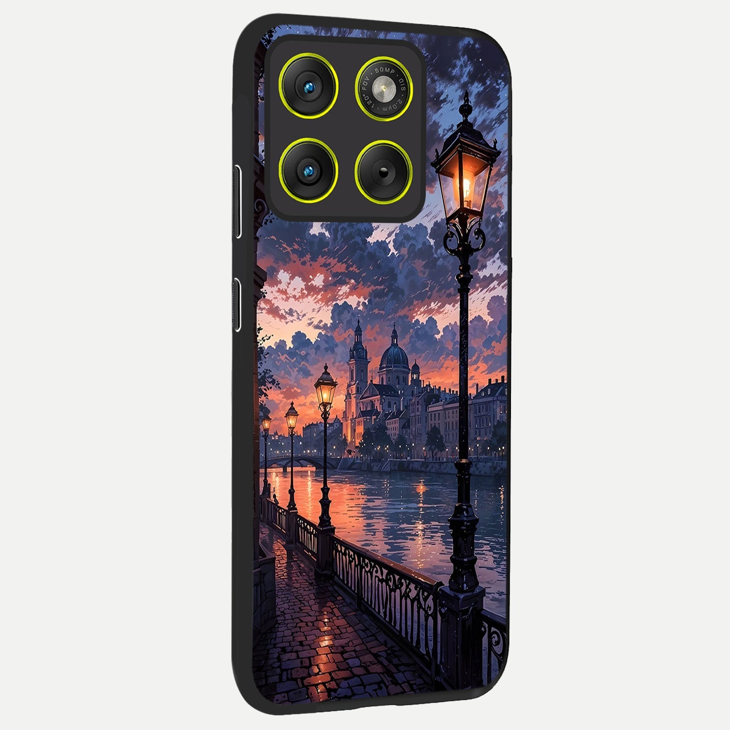  Twilight River Lights back cover For Moto Edge 70 slim fit glass case with vibrant aesthetic design