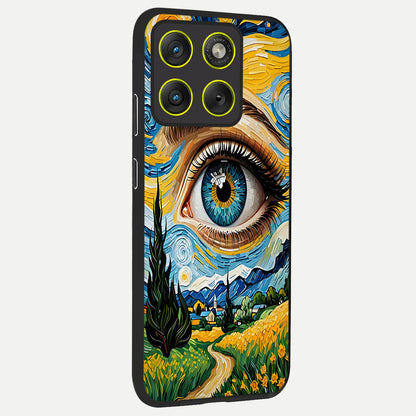  Van Gogh Eye back cover For Moto Edge 70 slim fit glass case with vibrant aesthetic design