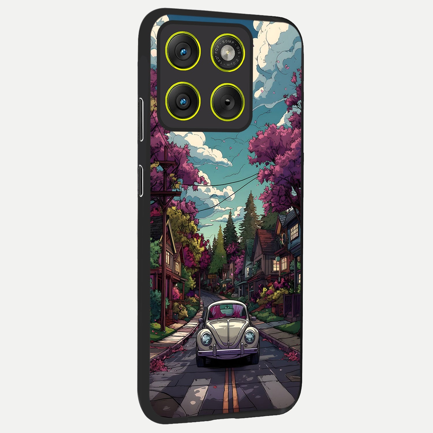  Vintage Street Drive back cover For Moto Edge 70 slim fit glass case with vibrant aesthetic design