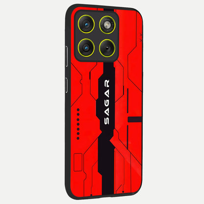  Voltage Rise CYBERPUNK Custom Name back cover For Moto Edge 70 slim fit personalized glass case with bold cyberpunk design