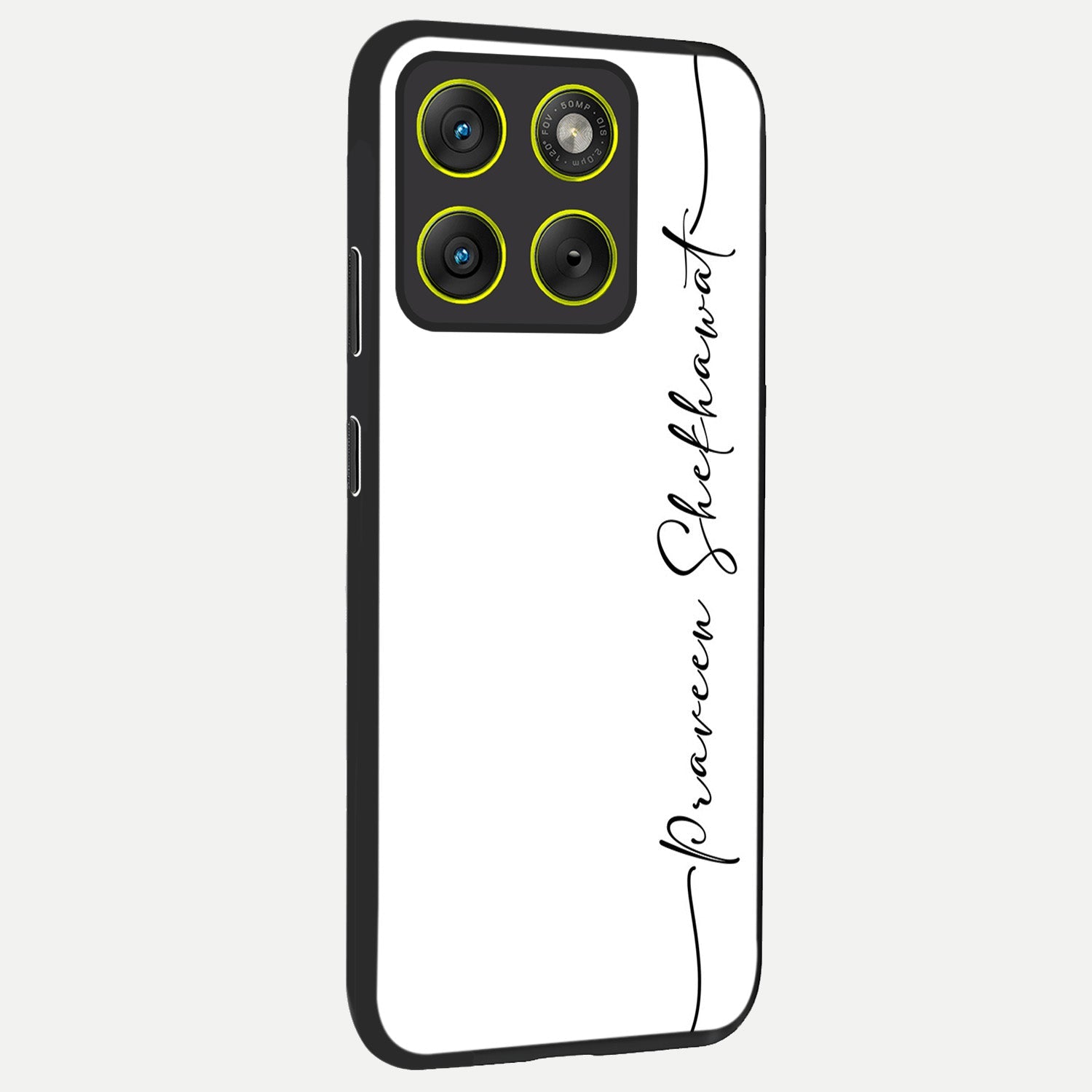  White Tune Custom Name back cover For Moto Edge 70 slim fit personalized glass case with aesthetic design