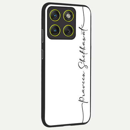  White Tune Custom Name back cover For Moto Edge 70 slim fit personalized glass case with aesthetic design
