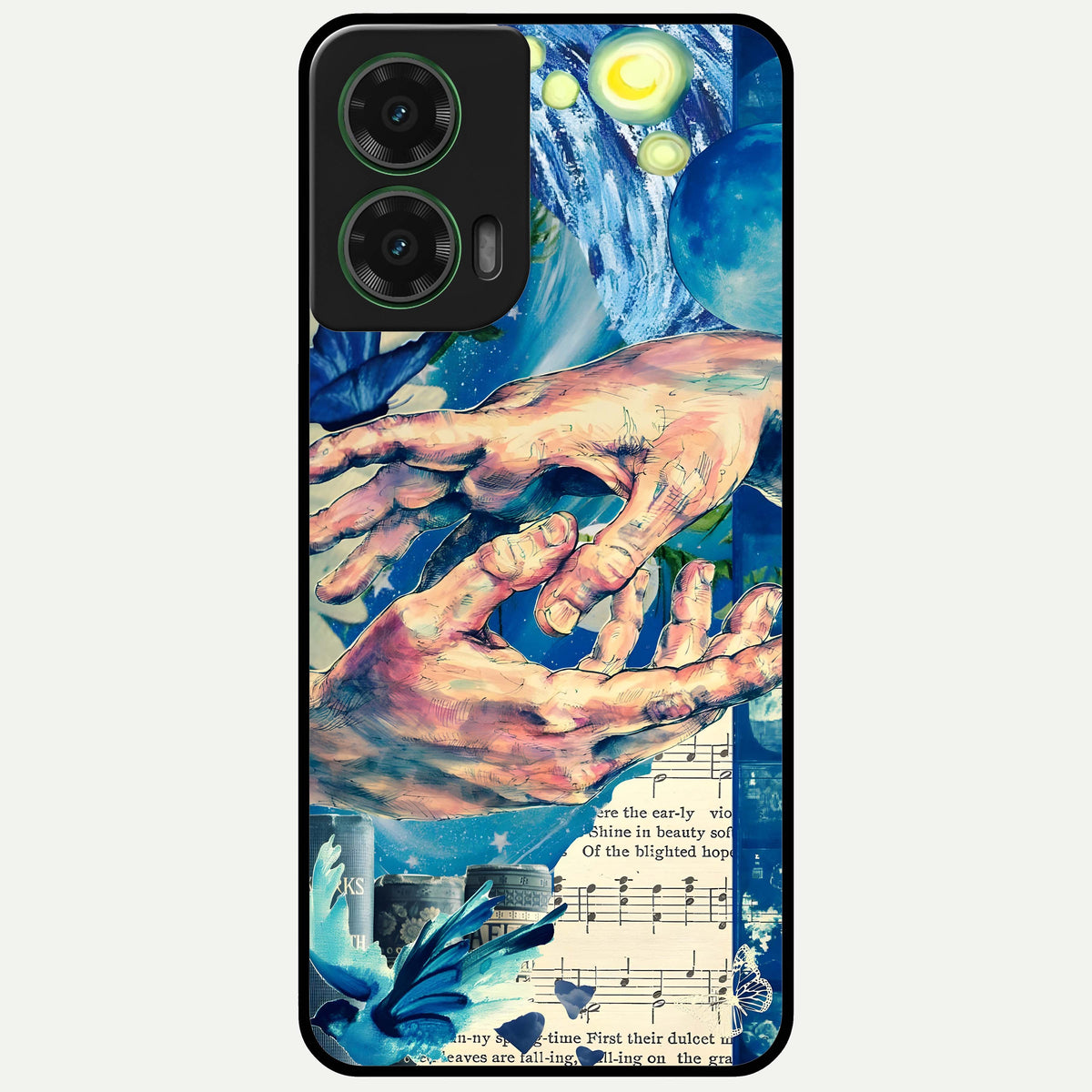  Aesthetic Divider Glass Case For Moto G35 back cover – full design glossy printed glass finish