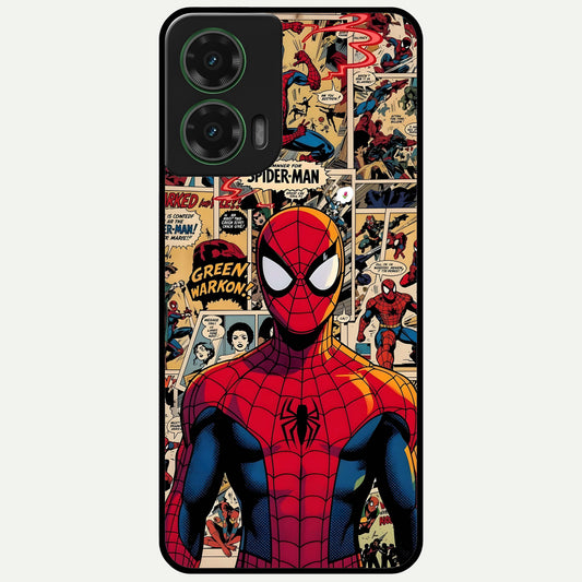  Aesthetic Spider Glass Case For Moto G35 back cover – full design glossy printed glass finish