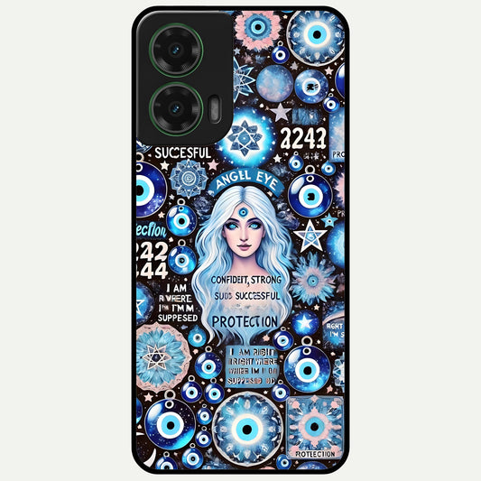  Angel Aura Shield Glass Case For Moto G35 back cover – full design glossy printed glass finish