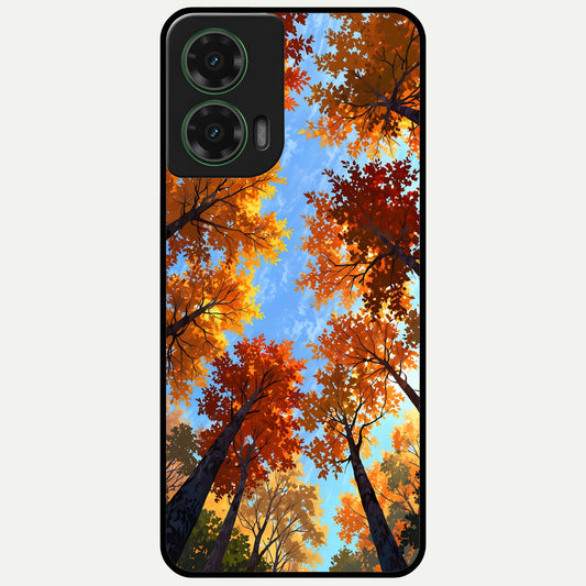  Autumn Sky Rise Glass Case For Moto G35 back cover – full design glossy printed glass finish