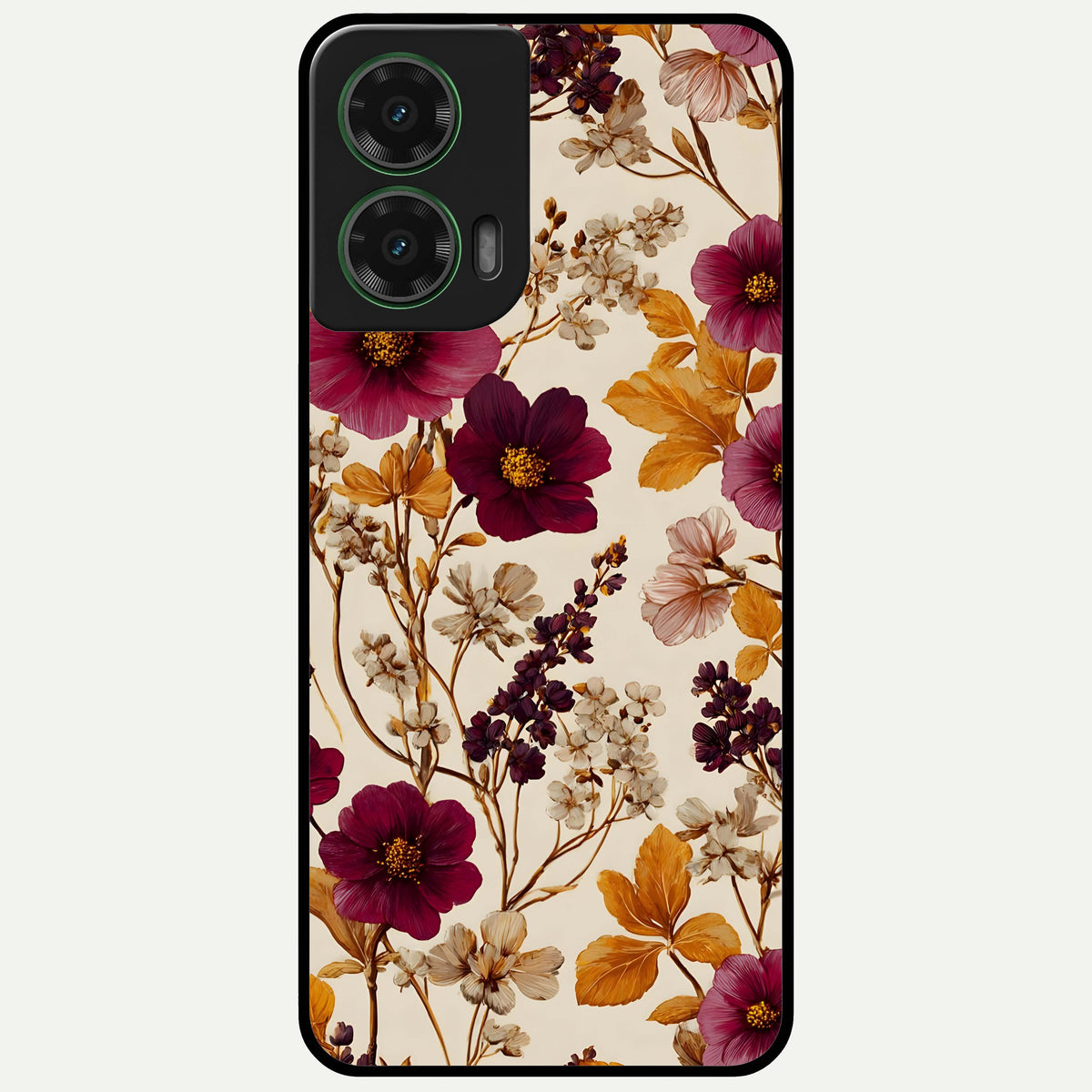  Autumn Wine Bloom Glass Case For Moto G35 back cover – full design glossy printed glass finish